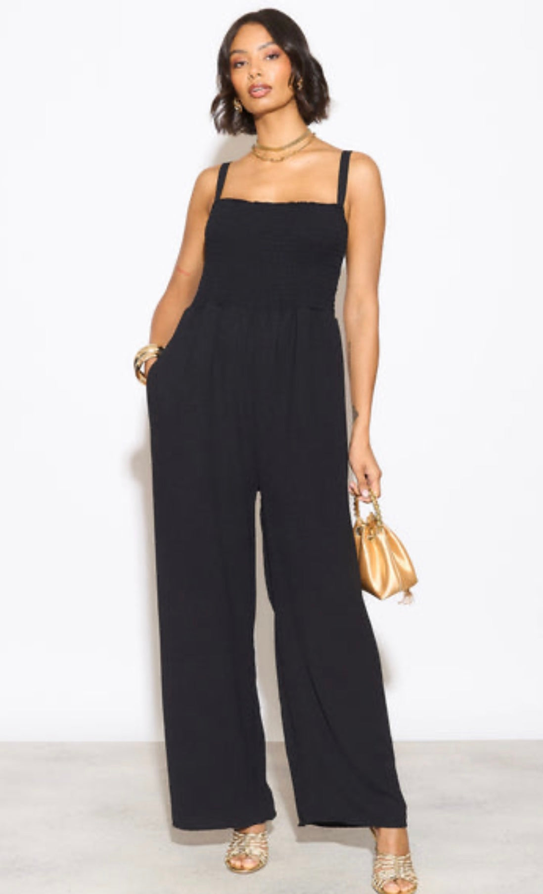 Elasticated wide leg jumpsuit