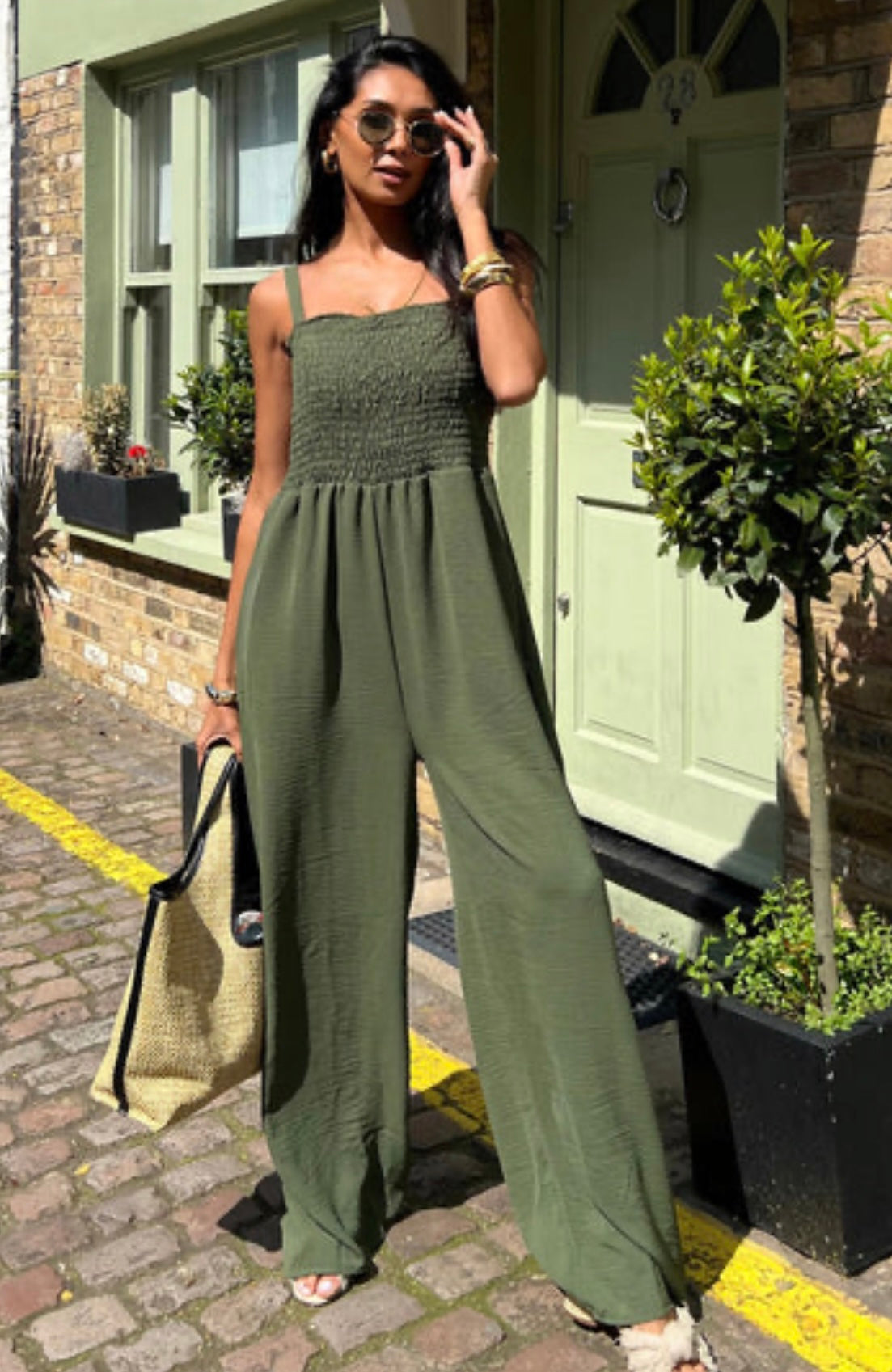 Elasticated wide leg jumpsuit