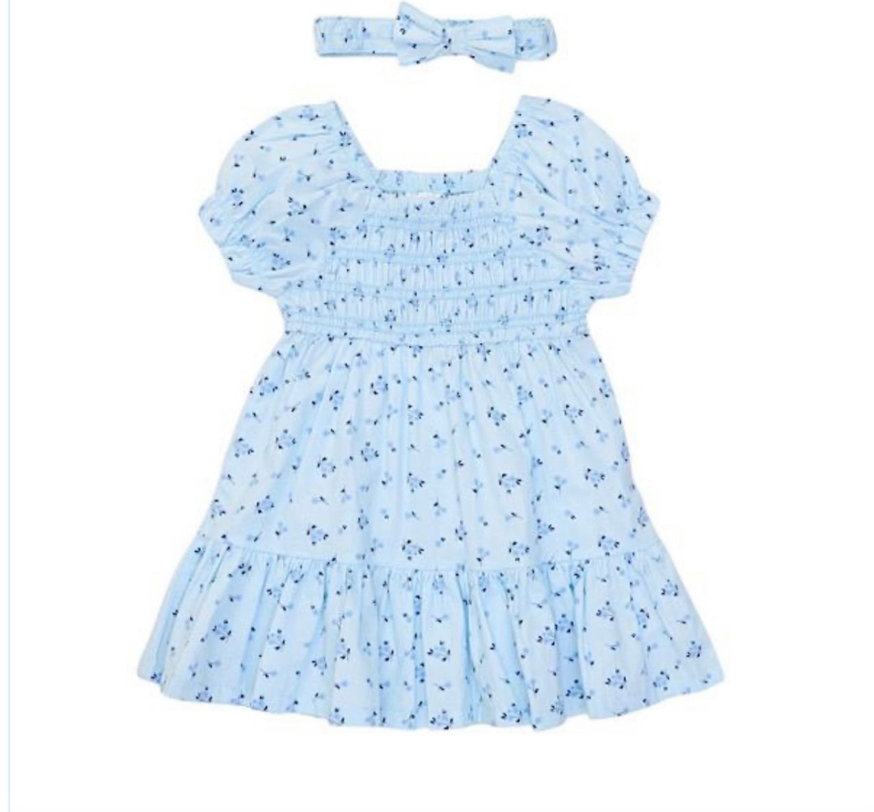 Girls blue floral dress