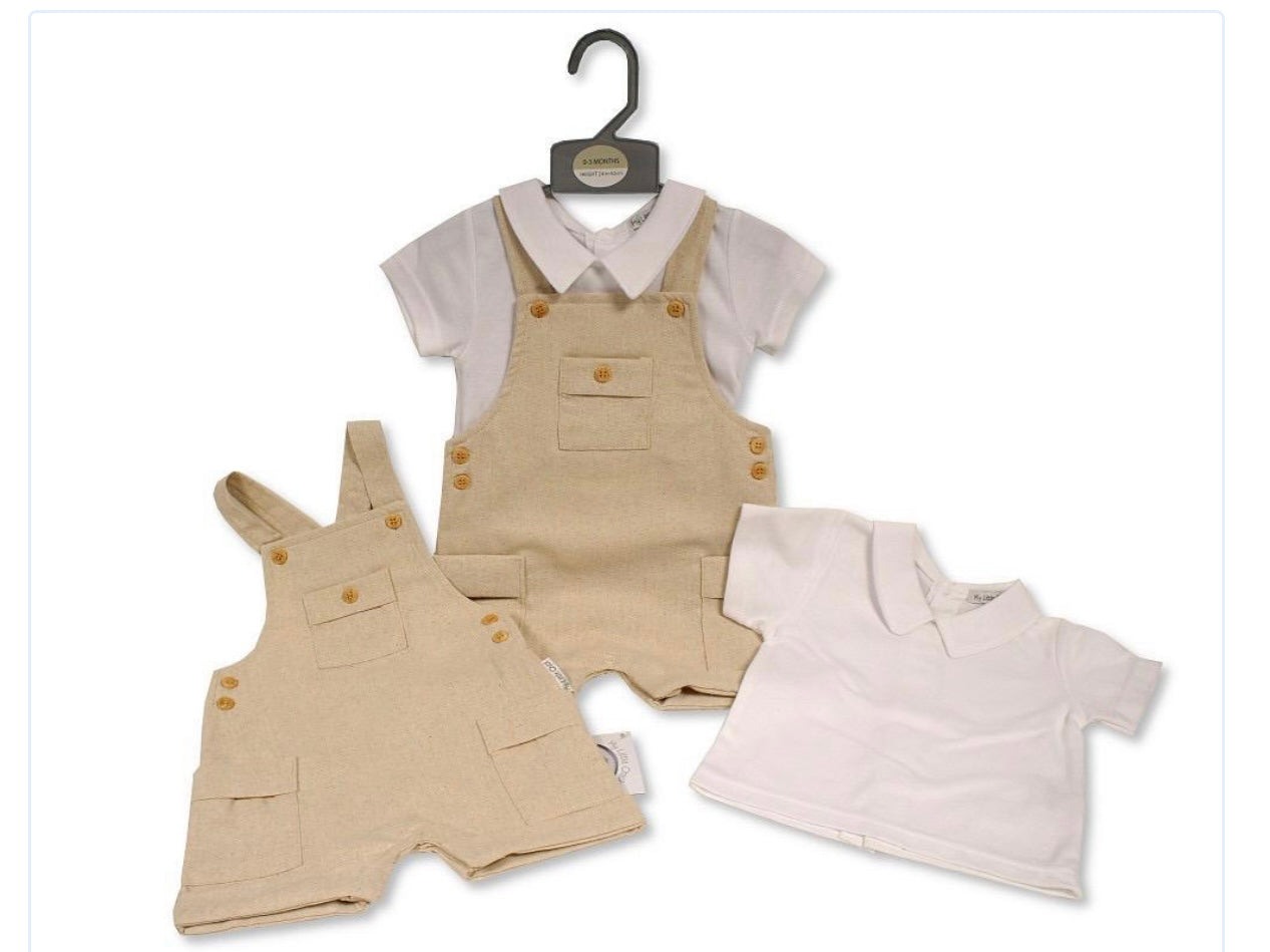 Beige Dungaree set