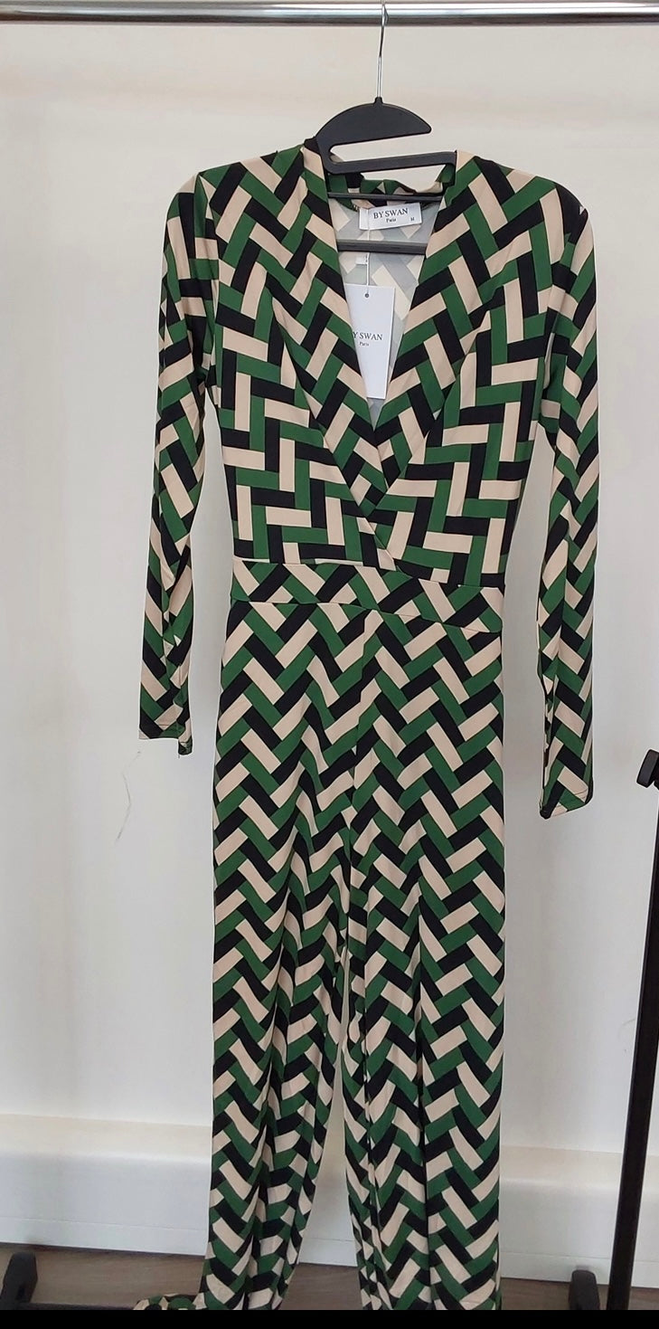 Green long sleeve jumpsuit