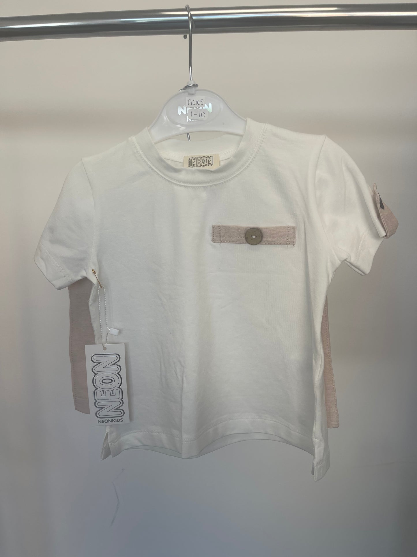 Boys white and beige set