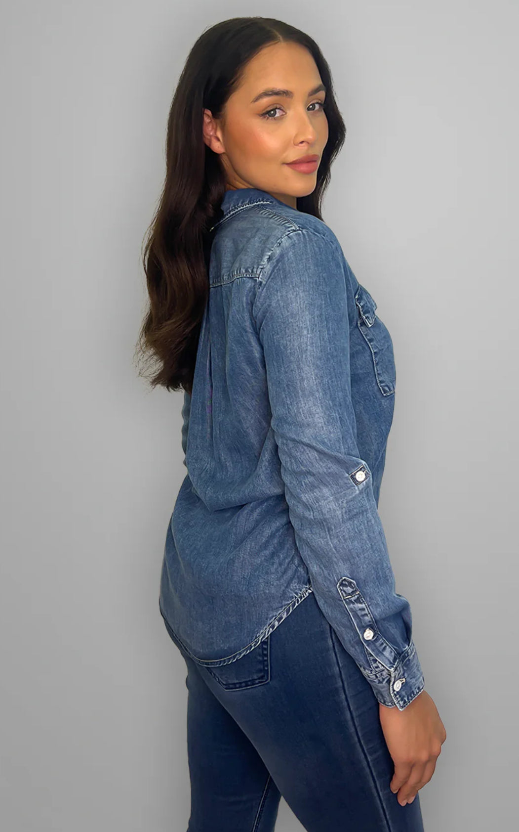 Long sleeve denim shirt
