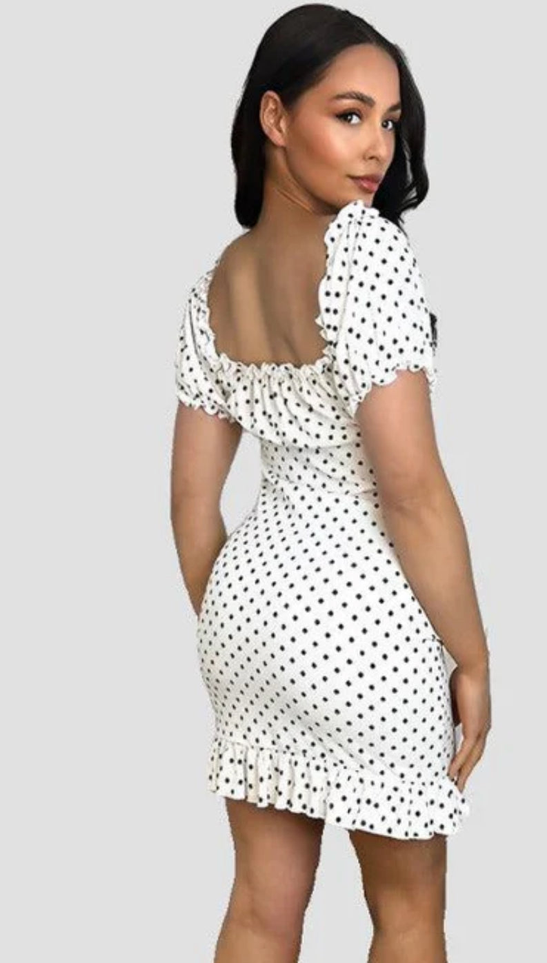 White polka dress