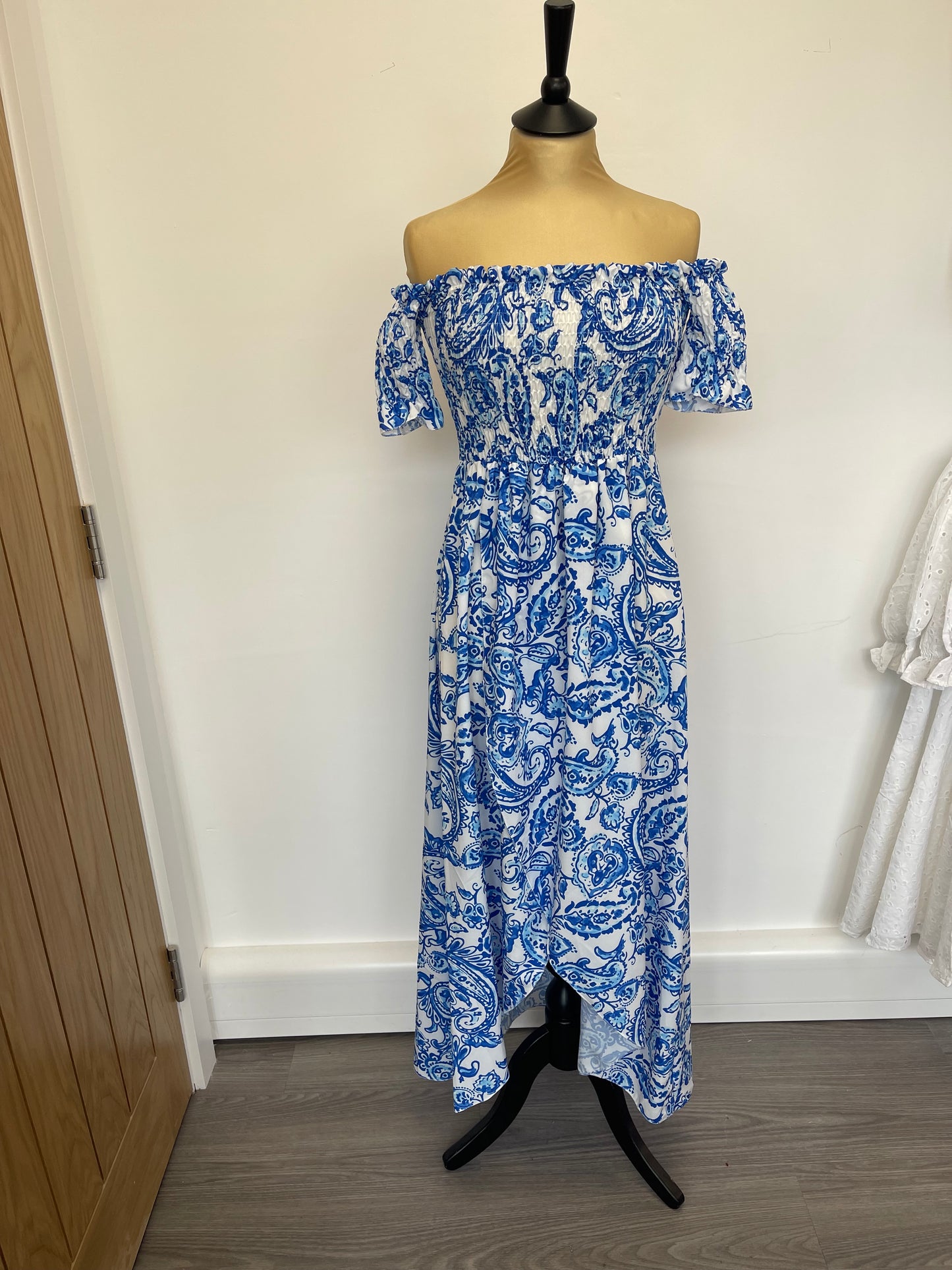 Blue floral maxi dress