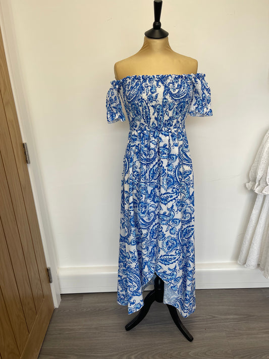 Blue floral maxi dress