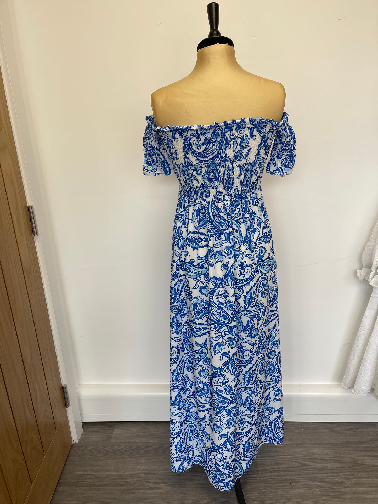 Blue floral maxi dress