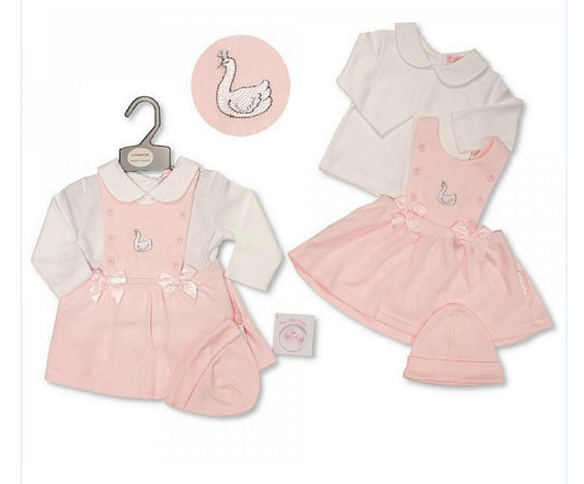 Girls swan pink dress