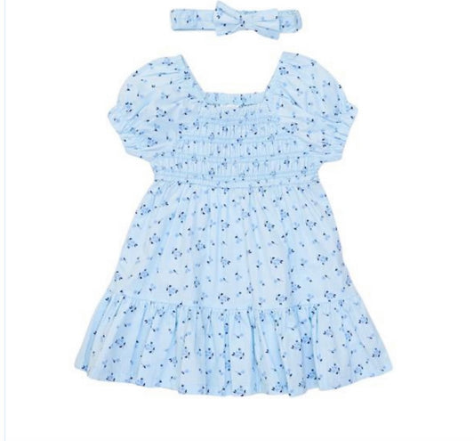 Girls blue floral dress