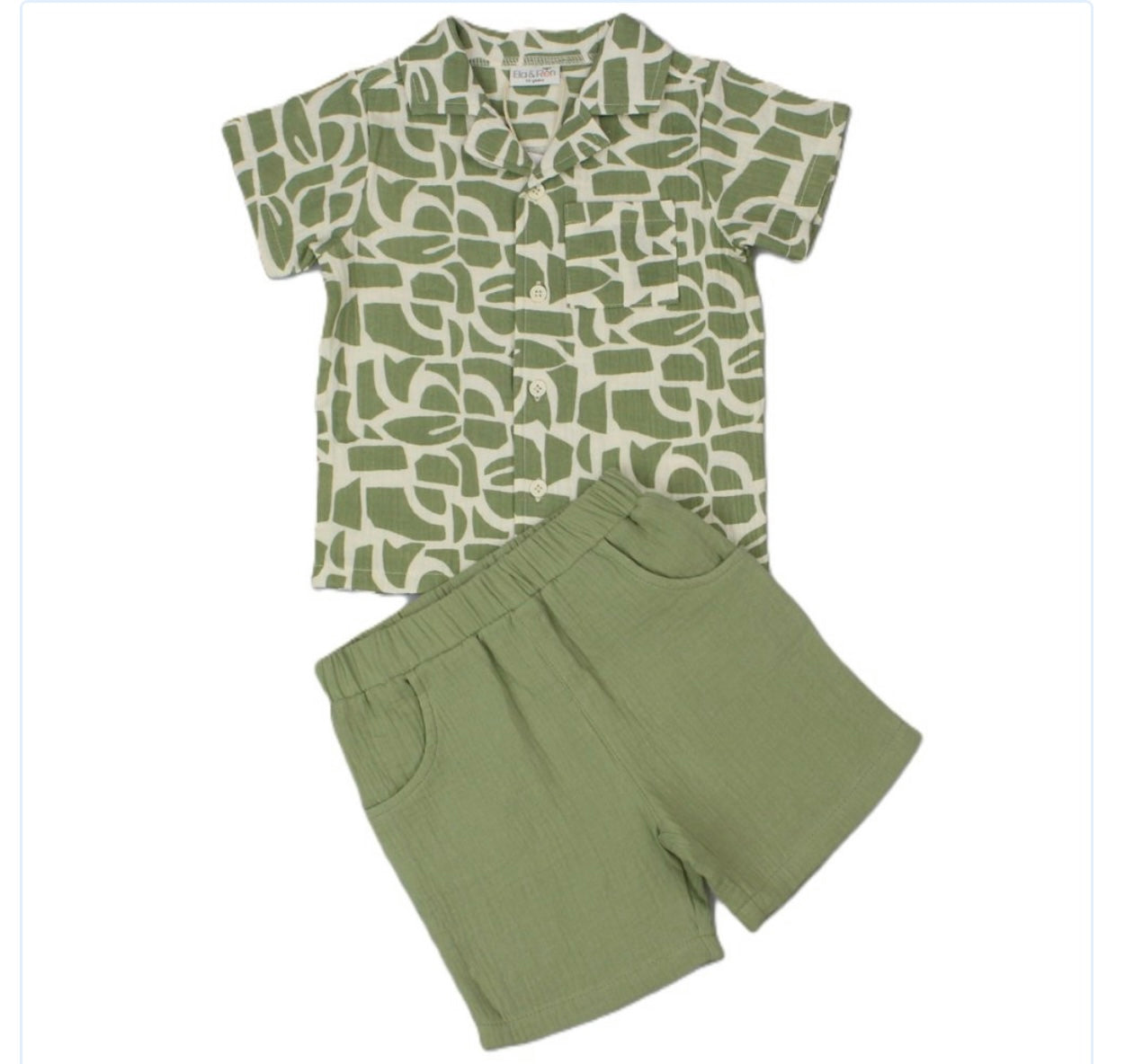 Boys print muslin set