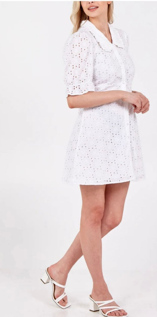 White broderie dress