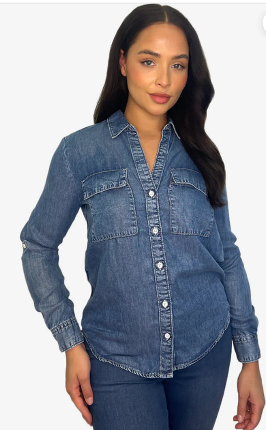 Long sleeve denim shirt