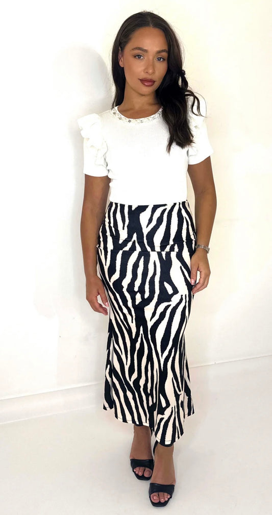 Peplum style zebra skirt