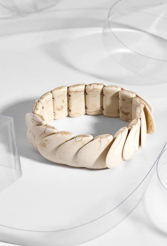 Cream faux howlite bracelet