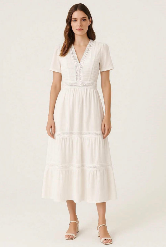 Crochet detail dress