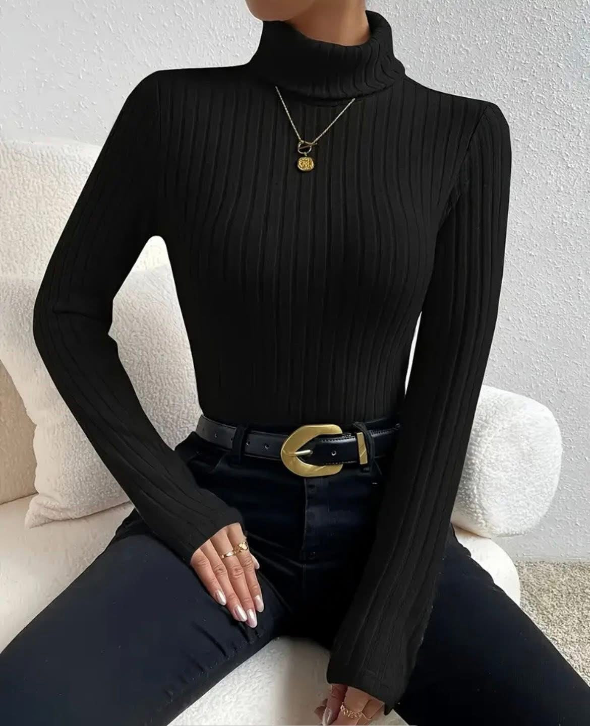 Black turtle neck jumper